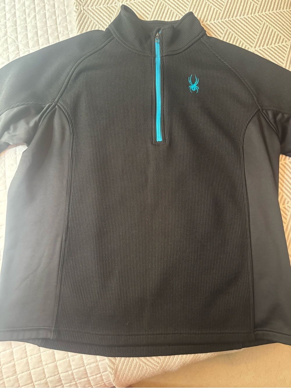 Spyder Black Fleece Pullover with blue Logo Accent